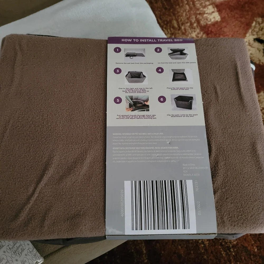 Brown Travel Bucket Pet Bed